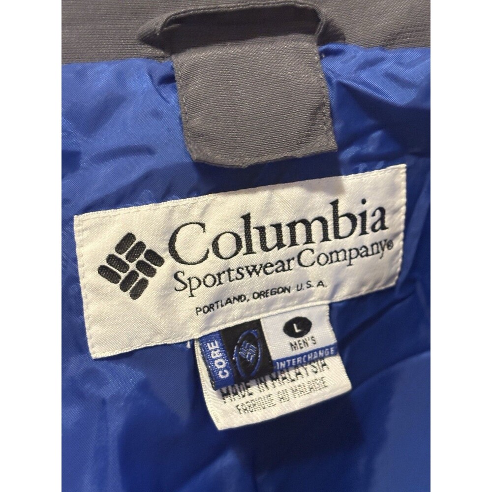 Columbia Jacket Mens L Blue Black Interchangeable Core Waterproof Breathable - Picture 5 of 5